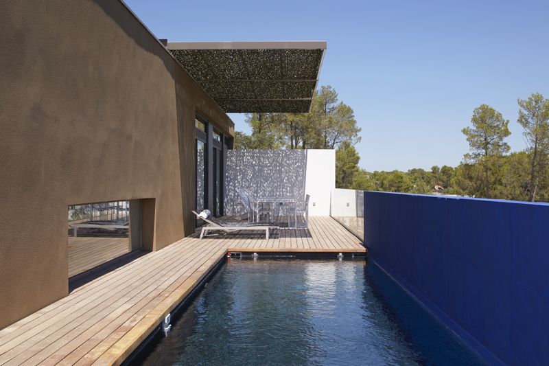 View on the pool and terrace near the kitchen